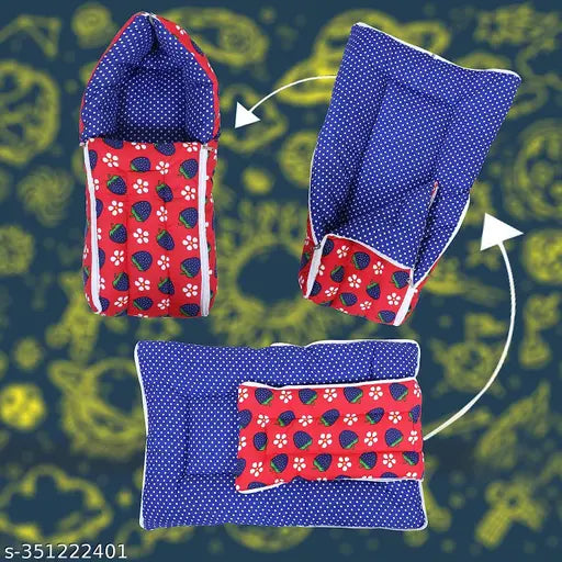 Unisex cotton swaddler sleeping bag for newborns, printed net pattern - 0-3 months