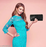 Faux leather embellished hand clutch, free size (8in x 4in), multiple card slots, 3 zipper pockets for mobile phone, made in India