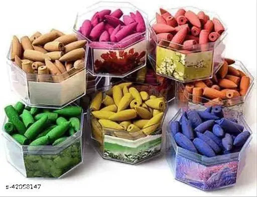 Resin figurine backflow incense cones (30 units), Indian origin, less smoke, more fragrance