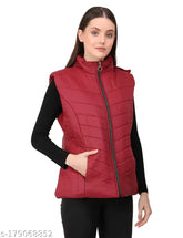Trendy nylon sleeveless jacket for women, solid color, multiple sizes available, perfect for travel and leisure