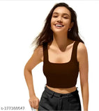 White cotton sleeveless tank top for girls and women, solid design, India-made