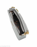 Faux leather sling bag, solid net pattern, compact size (8in x 2in x 6in), perfect for day trips or parties, Indian-made