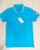Blue cotton t-shirt for women - short sleeve, solid pattern, sports & casual wear