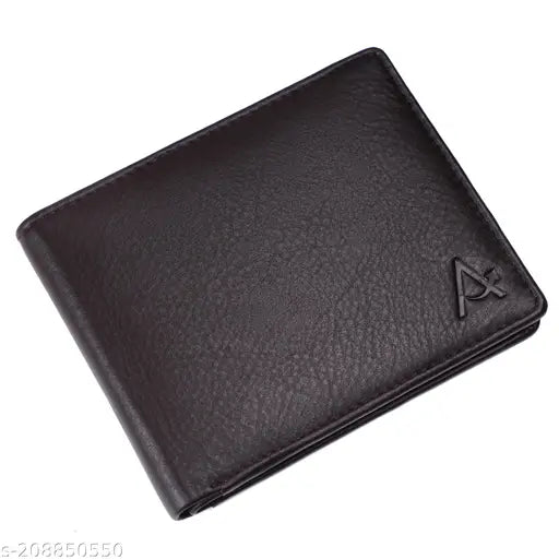 Genuine leather, trendy men's wallet with RFID protection and 2 compartments. Brown leather accessory for modern style and security