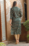 Rayon Printed Straight Kurti for Women, Krishna brand, three-quarter sleeves, ethnic motif