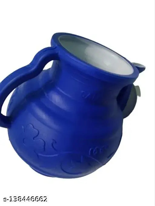 Blue plastic water storage lota, holds 2 liters, ideal for home and outdoor use