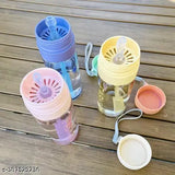 Transparent, portable rope-designed BPA-free water bottle with built-in straw (600ml), multicolor, leak-proof & easy to clean for fashionable hydration on-the-go