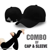 Solid cotton cap set with matching gloves - high-quality trending fashion accessory from India