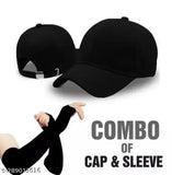 Solid cotton cap set with matching gloves - high-quality trending fashion accessory from India