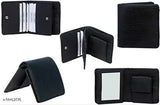 Black artificial leather Stylord mini wallet, single compartment, free size (12cm x 10cm), Indian-made men's accessory pack of 1