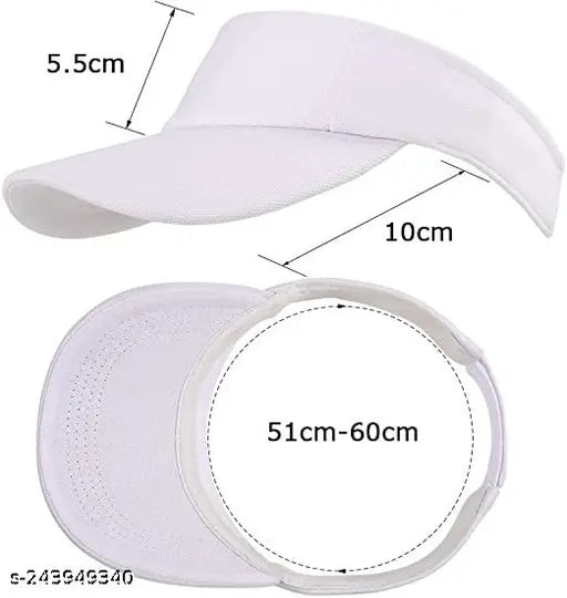 Cotton unisex adjustable visor cap, UV protection, anti-sweat & hair fix, stylish accessory for all seasons