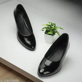 Grey PU ballerinas - latest collection, stylish heels for comfortable, formal wear for women