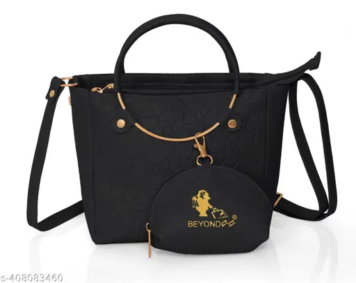 Faux leather striped shoulder bag with coin purse, 4 compartments, free size (8x4x7 inches), self-designed plaid pattern. Indian fashion accessory for women