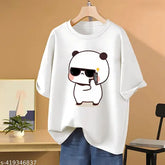 Cotton oversized Gansta Bubbu t-shirt for women, loose fit, short sleeves, printed design
