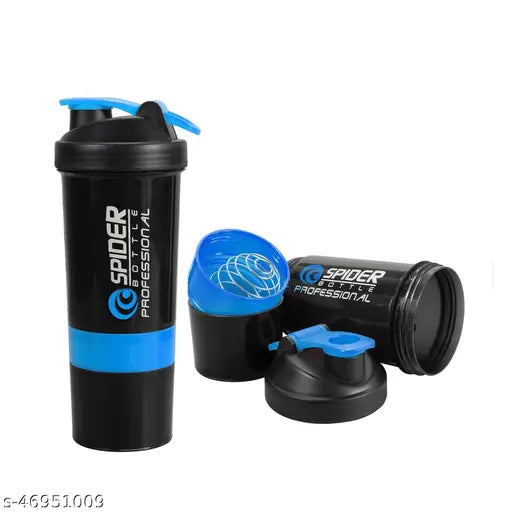 Yellow & blue 500ml plastic shaker bottle pack of 2 for gym, sports, and fitness - safe, food grade, BPA-free material