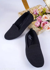 Stylish synthetic lightweight bellies for women & girls - solid color, slip-on ballerinas in various sizes (IND-4, IND-5, IND-6, IND-7, IND-8, IND-9), made in India
