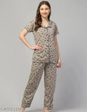 Comfortable, breathable cotton nightsuit for women. Printed design, perfect for summer nights and relaxing at home. Made in India." (104 characters)