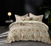 High-quality 190 TC cotton double king printed flat bedsheet with 2 pillow covers, ideal for adult use in mild winter. Perfect fit with elastic design, available in various sizes. Made in India