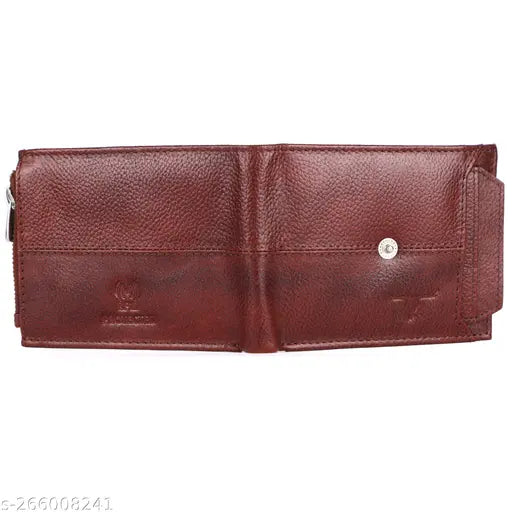 Solid leather men's wallet, RFID protected for secure storage, high-quality classic design in free size