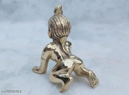 Brass Radha Rani idol, traditional Hindu deity statue, intricately detailed, India origin