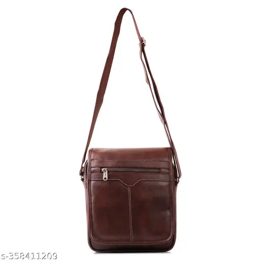 Canvas and leather textured sling bag, free size, stylish accessory from India