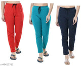 IndiWeaves Women's Cotton Dot Print Pyjama Set (Pack of 3) - Soft, comfortable, and stylish cotton track pants for casual wear