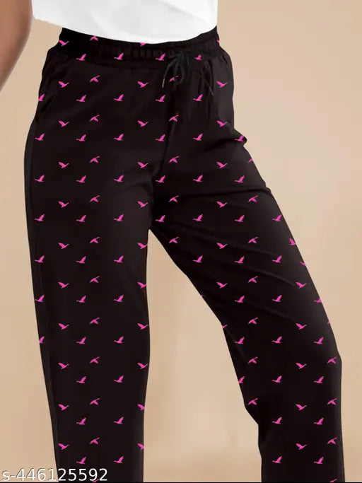 Birds print women's cotton pyjama set: 3 pieces comfortable loungewear for all seasons, made in India