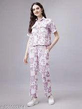 Women's printed cord-set in vibrant Indian designs, short-sleeved top with net fabric (M/XL/XXL)
