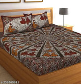 100% cotton floral double bed sheet (90x100), regular quality for adult AC room, E-WISH BOX product