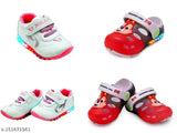 Patent leather LED sports shoes combo: Angelwalk New Kids' led light shoes and clogs with memory foam insole, India origin