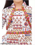 Cotton Cambric A-line dhoti pants set for girls, embellished ethnic Indian clothes