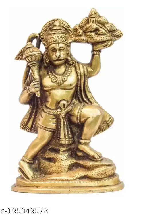 Brass Hanuman idol by Shri Balaji Sarkar, protects from negative energy for luck, success, prosperity