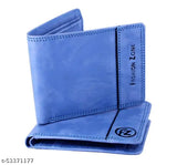 Faux leather designer wallet, classic bi-fold with 2 compartments, free size (12cm x 4cm)
