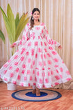 Vibrant Mix Color Line Georgette Anarkali Gown with Digital Print, 9 Meter Flair, Ready-to-Wear, Trending & Traditional