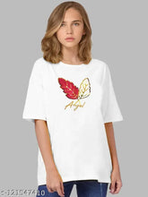 Cotton Lycra oversized T-shirt, trendy print design for comfortable fashion, India