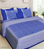 Superfine, 160-thread count cotton Jaipuri-printed double queen flat sheets combo pack - India
