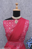 Latest designer chiffon saree with sequinned belt and embroidered blouse, free size, India origin