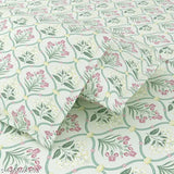 Green Blossoms floral bedsheet, 100% cotton, 186 TC, regular quality, double size (225cm x 250cm), includes 2 pillow covers, ideal for summer, machine washable