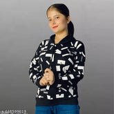 Kids girls hooded neck pure cotton printed regular fitted t-shirt, long sleeves, multiple sizes from 2-16 years