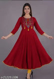Women's embellished viscose rayon Anarkali Kurta, three-quarter sleeve, embroidered Indian traditional wear, S-XXXL sizes