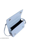 Sky Blue PU Leather Shoulder Crossbody Bag - Quilted Plaid Pattern, single strap, vintage style, soft & durable