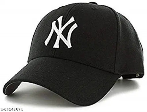 Cotton baseball caps: NY baseball & NY hip hop design (pack of 2), embellished unisex caps from India