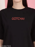 Graphic printed cotton oversize t-shirt for women, premium quality, short sleeves, India origin