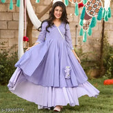 Rayon Designer Anarkali Kurti with Sharara, three-quarter sleeves, solid-pattern women's ensemble for parties, India origin