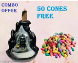 Resin Adiyogi Shiva Smoke Fountain, handcrafted Mahadev idol decorative showpiece, with 50 free cones