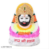 Marble Khatu Shyam Baba statue, 5"x5.5", beautiful home or temple decor from India