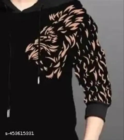 Boys' pure cotton printed hoodie, long sleeves, 14-15 years size, India-made kids apparel