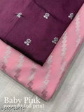 Pink Georgette Art Silk Saree with Embroidered Net Blouse, Indian banarasi saree