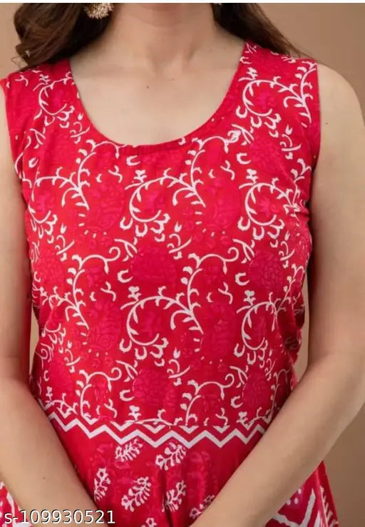 Cotton sleeveless printed dress, Urbane Sensational Women Dresses, XL bust size 42 inches