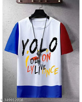 White cotton blend Fastcolor men's round typography T-shirt with short sleeves, crew neck, and printed design. Slim fit style. Look trendy wearing in India